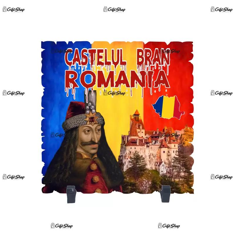 Castelul bran romania, placheta cu mesaj